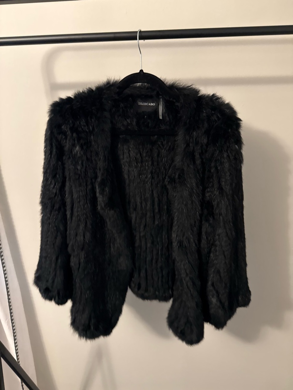 Dolce Cabo Black Faux-Fur Teddy Jacket